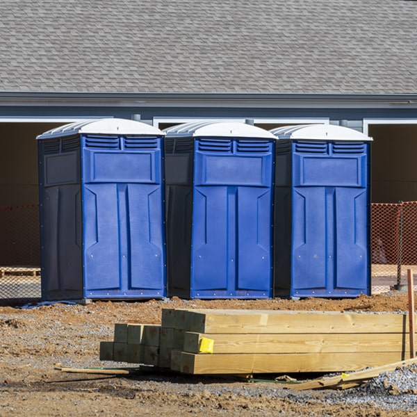 how often are the porta potties cleaned and serviced during a rental period in East Quincy